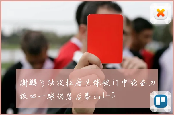 谢鹏飞助攻拉唐头球破门申花奋力扳回一球仍落后泰山1-3
